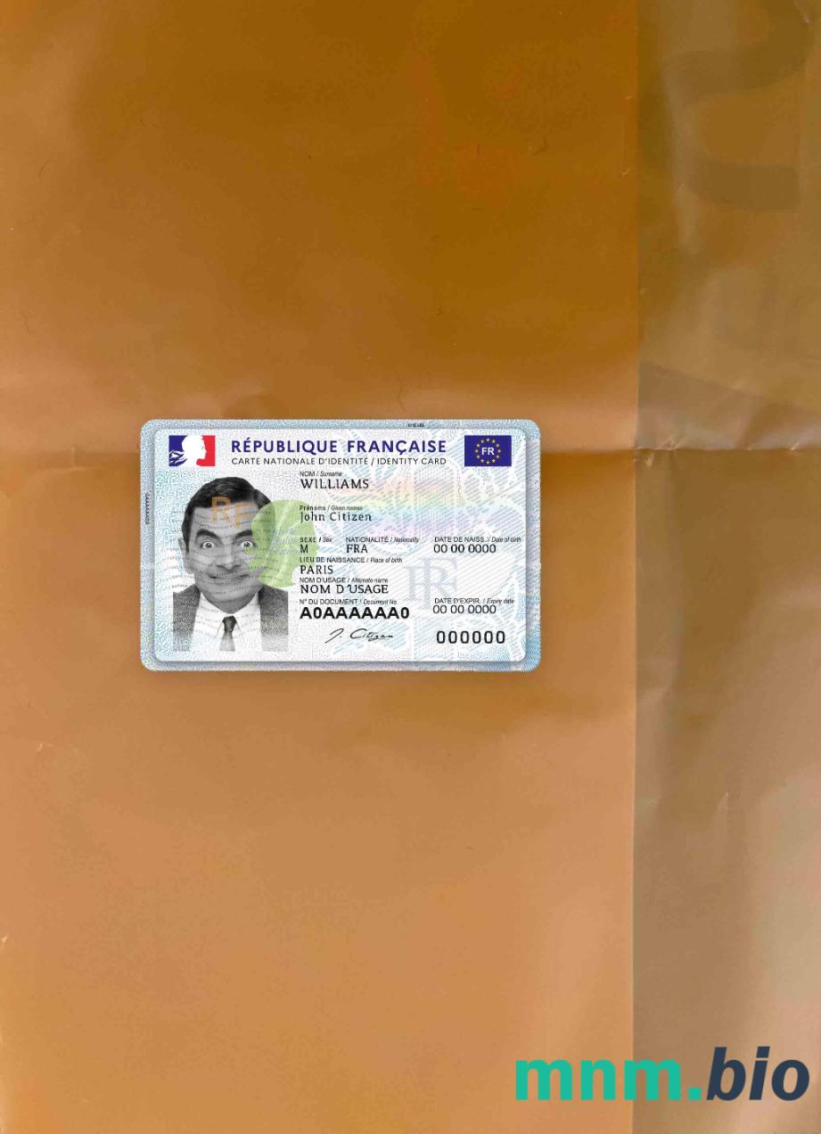 Francja nowy ID (marzec 2021 - obecnie) fotowygląd szablon PSD